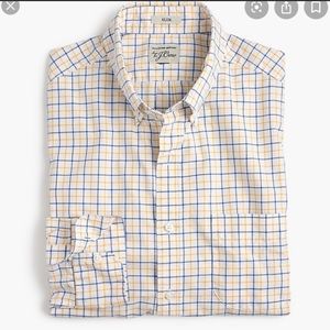 J.Crew Slim Secret Wash Shirt in Blue Yellow